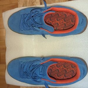 Puma, 10, blue and orange suede